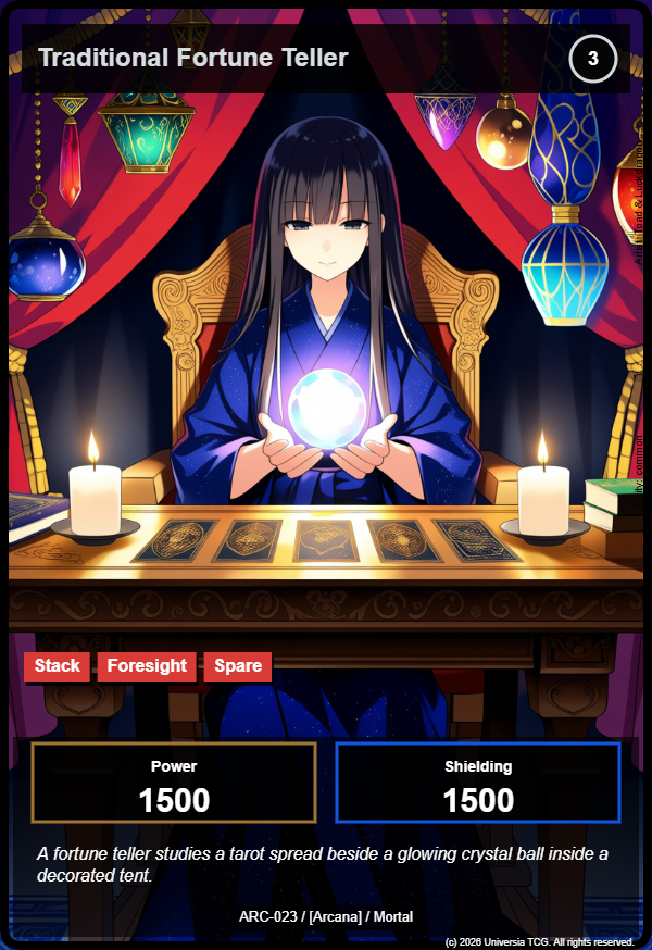 Traditional Fortune Teller card