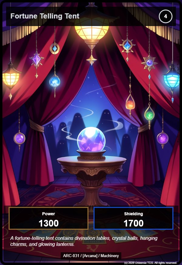 Fortune Telling Tent card