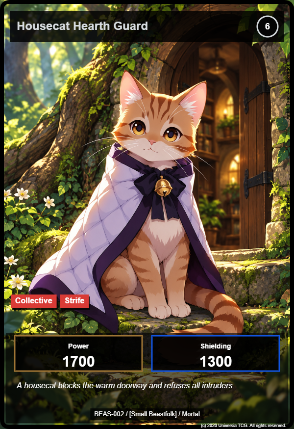 Housecat Hearth Guard card