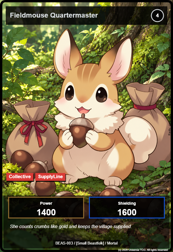 Fieldmouse Quartermaster card