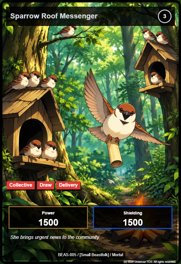 Sparrow Roof Messenger card