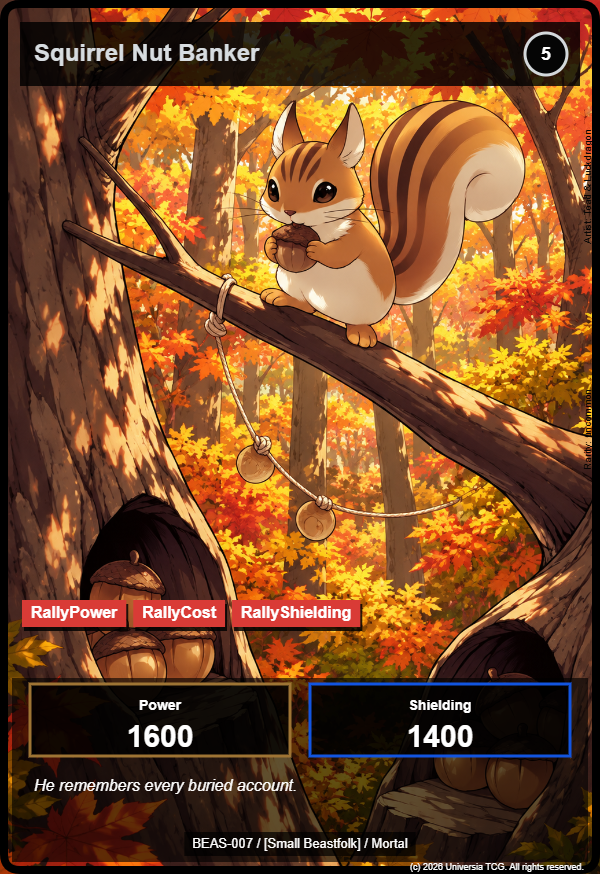 Squirrel Nut Banker card