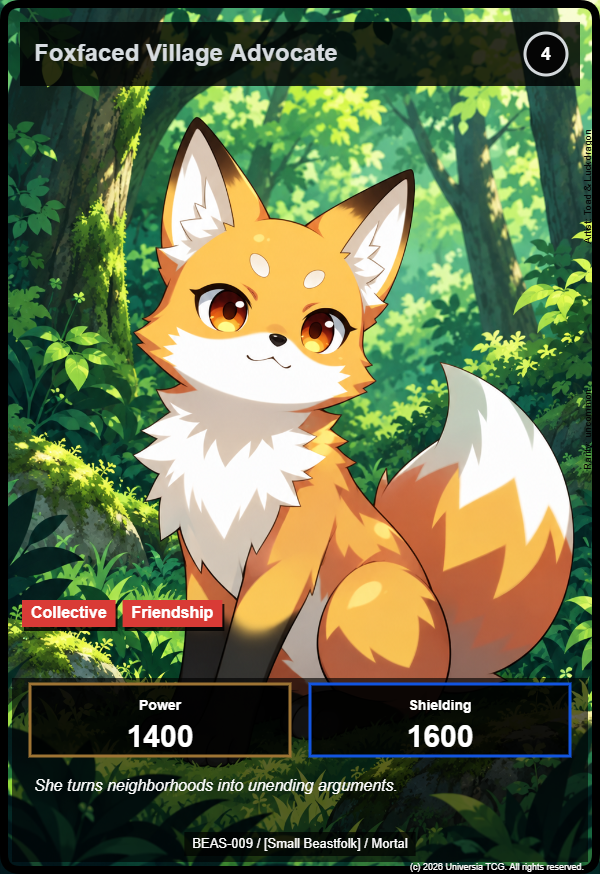 Foxfaced Village Advocate card