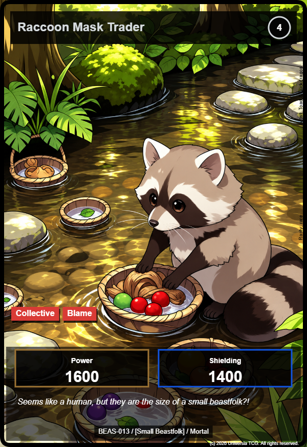 Raccoon Mask Trader card