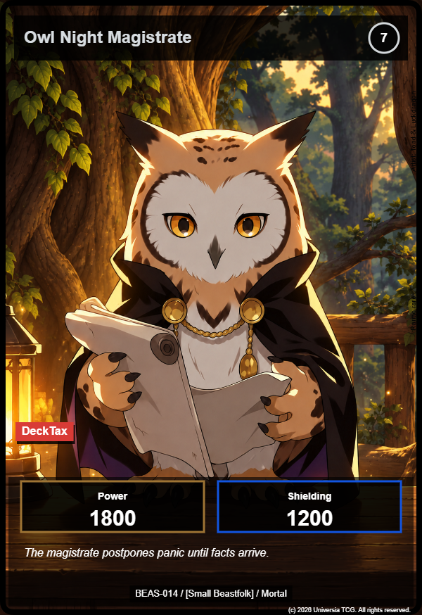 Owl Night Magistrate card