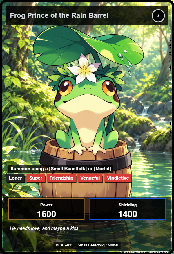 Frog Prince of the Rain Barrel card