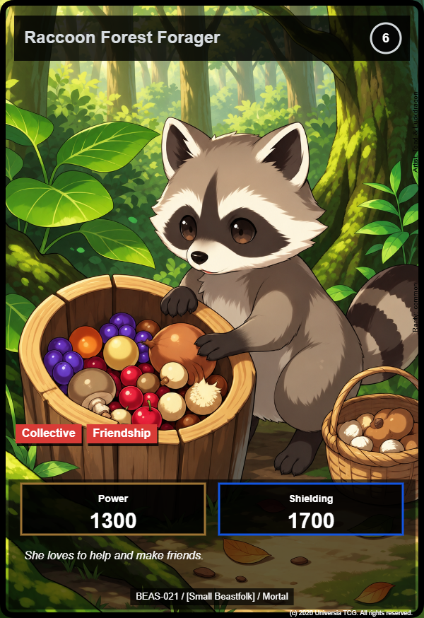 Raccoon Forest Forager card
