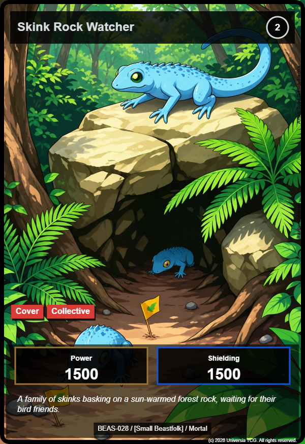 Skink Rock Watcher card