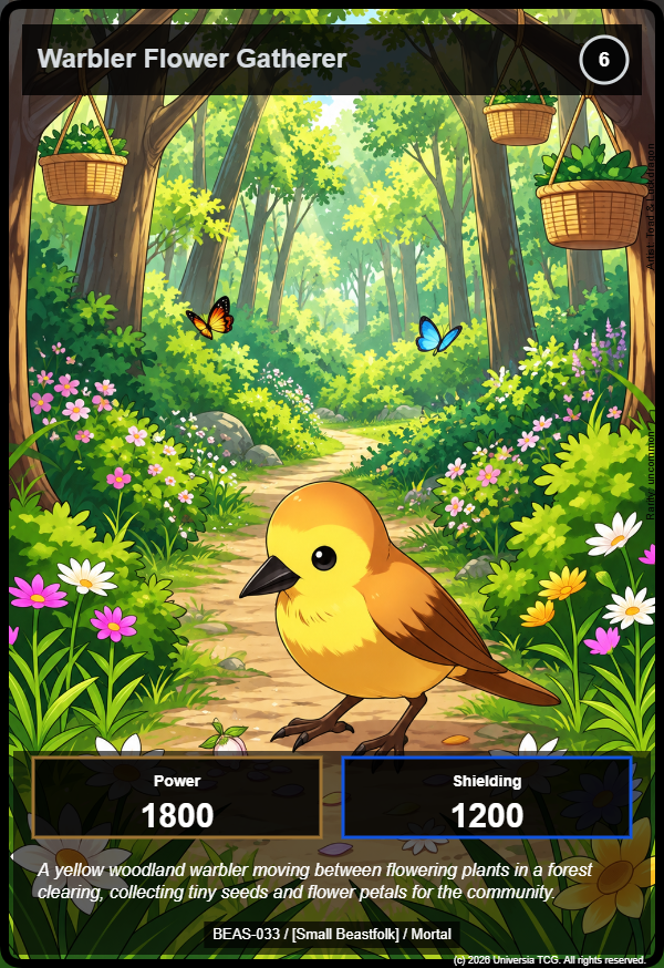 Warbler Flower Gatherer card