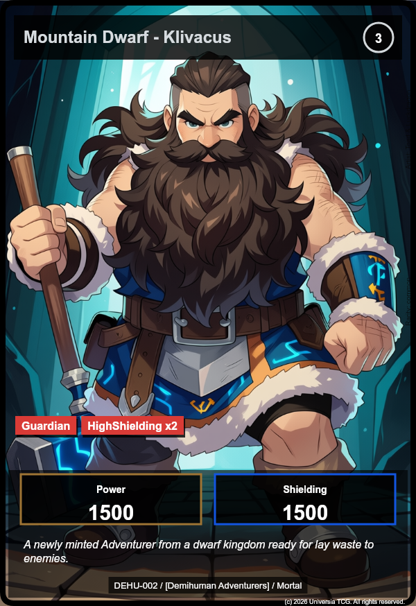 Mountain Dwarf - Klivacus card
