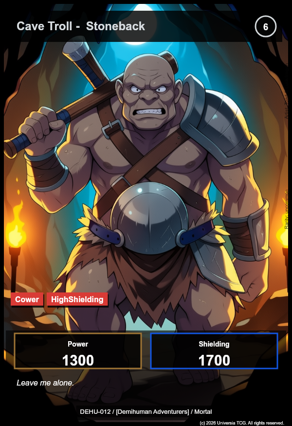 Cave Troll - Stoneback card