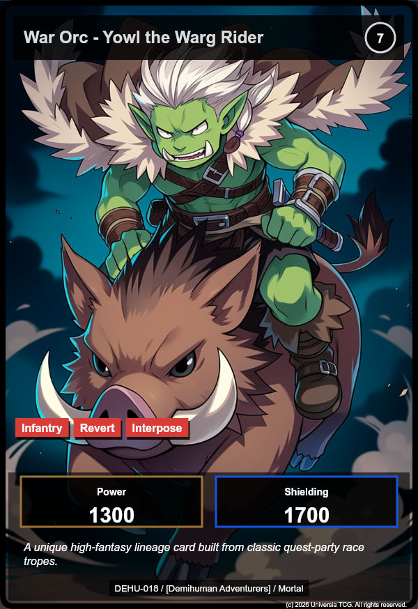 War Orc - Yowl the Warg Rider card