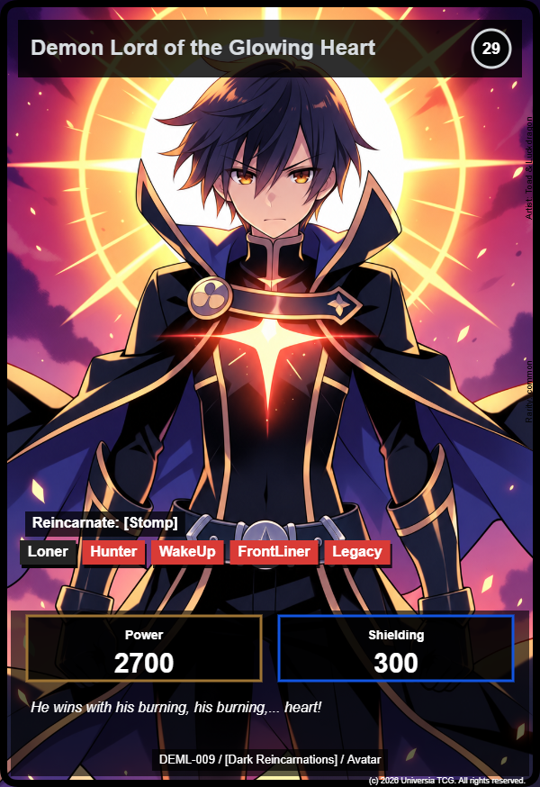Demon Lord of the Glowing Heart card