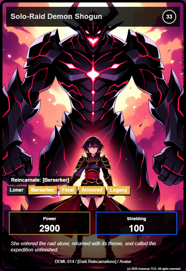 Solo-Raid Demon Shogun card