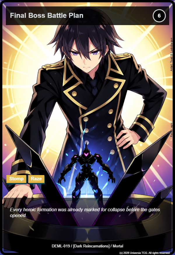 Final Boss Battle Plan card