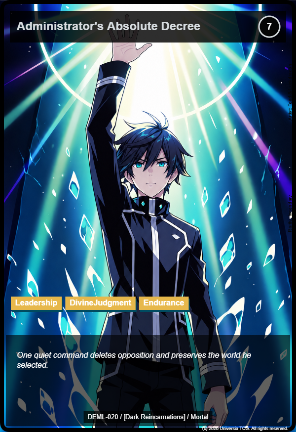 Administrator's Absolute Decree card