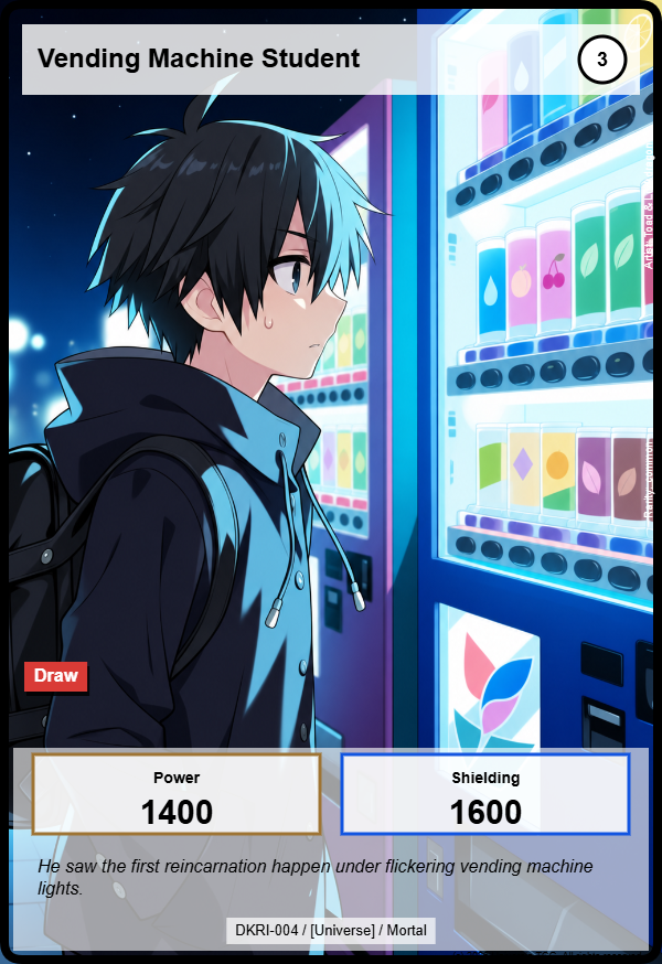Vending Machine Student card