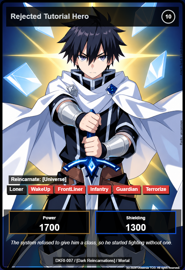 Rejected Tutorial Hero card