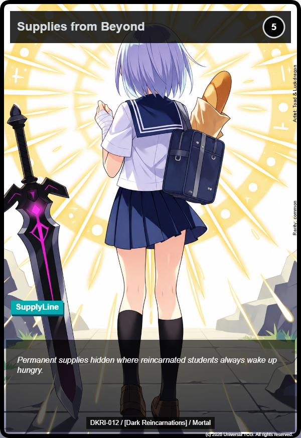Supplies from Beyond card