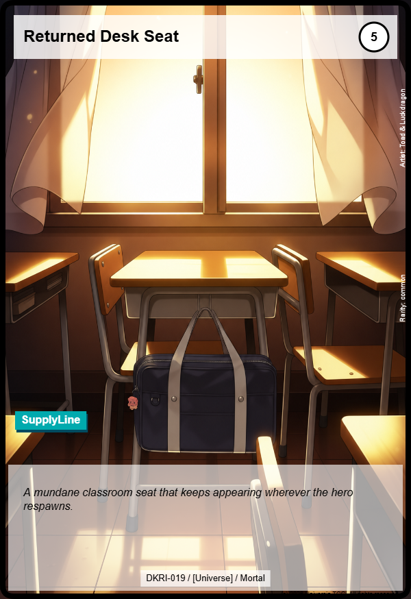 Returned Desk Seat card