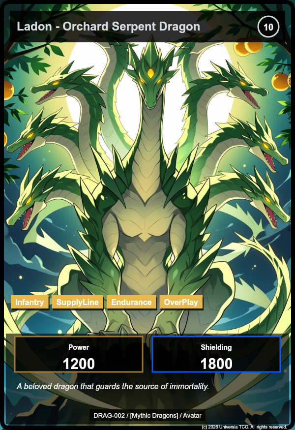 Ladon - Orchard Serpent Dragon card