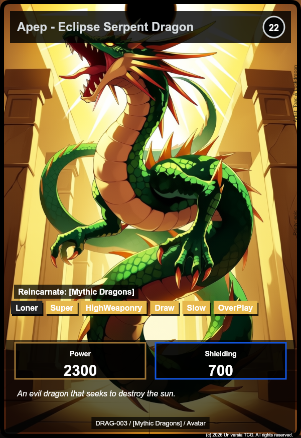 Apep - Eclipse Serpent Dragon card