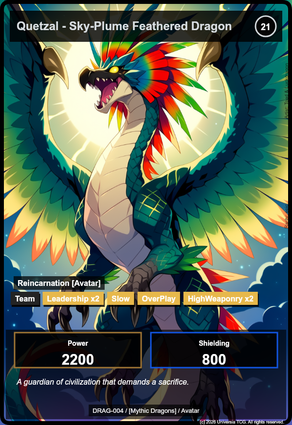 Quetzal - Sky-Plume Feathered Dragon card