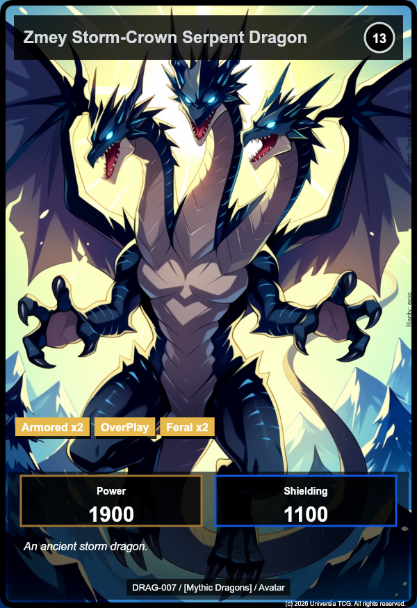 Zmey Storm-Crown Serpent Dragon card