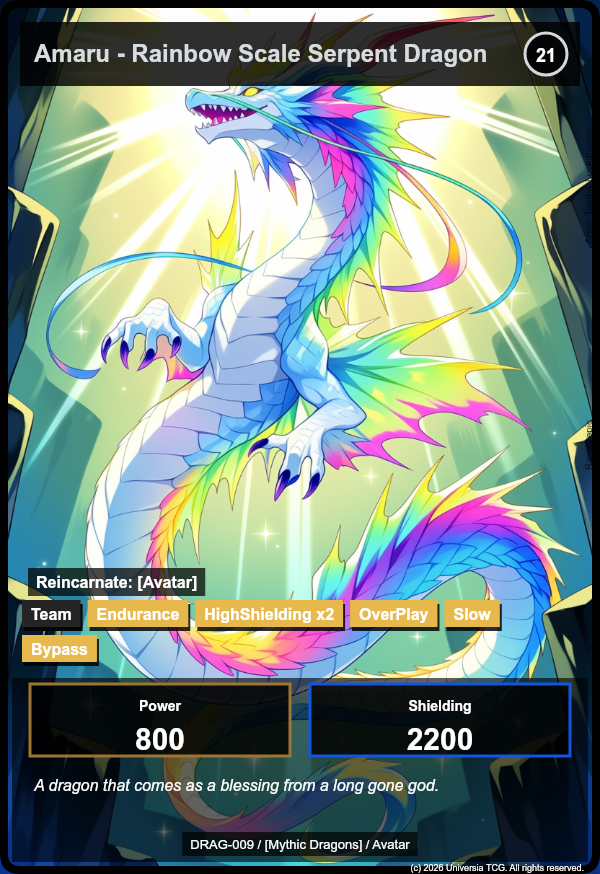 Amaru - Rainbow Scale Serpent Dragon card