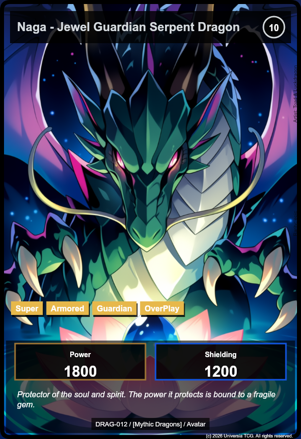 Naga - Jewel Guardian Serpent Dragon card