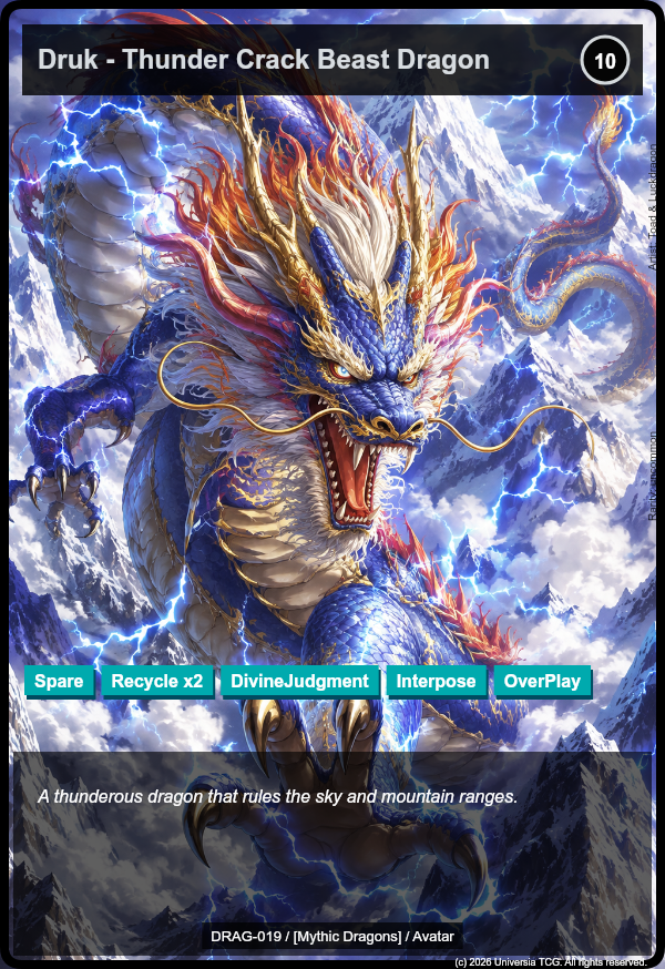 Druk - Thunder Crack Beast Dragon card