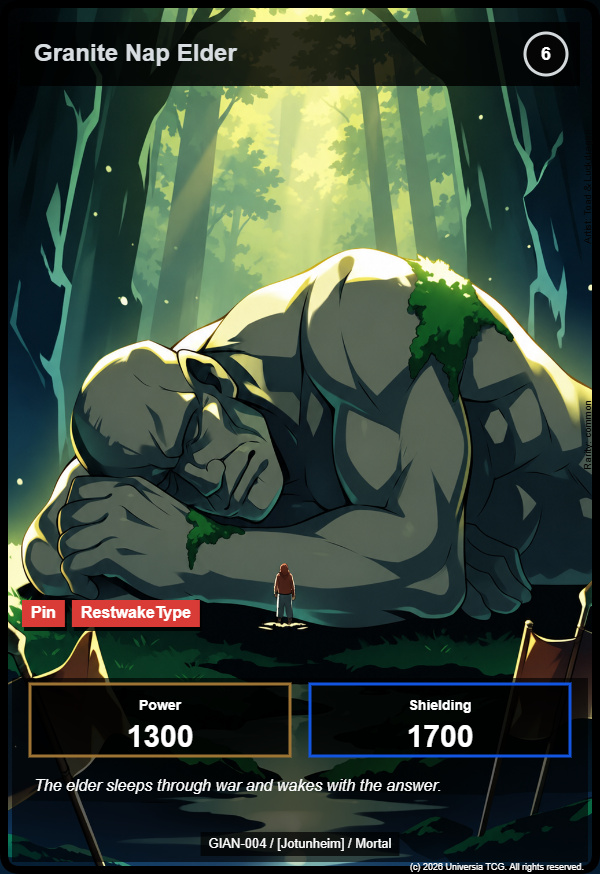 Granite Nap Elder card