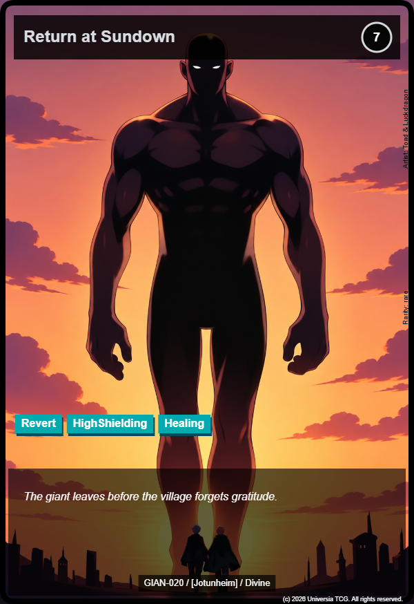 Return at Sundown card
