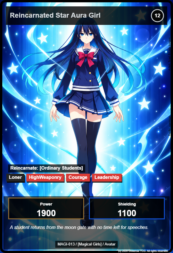 Reincarnated Star Aura Girl card
