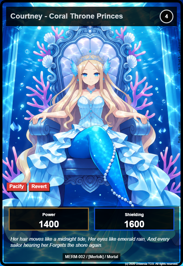Courtney - Coral Throne Princes card