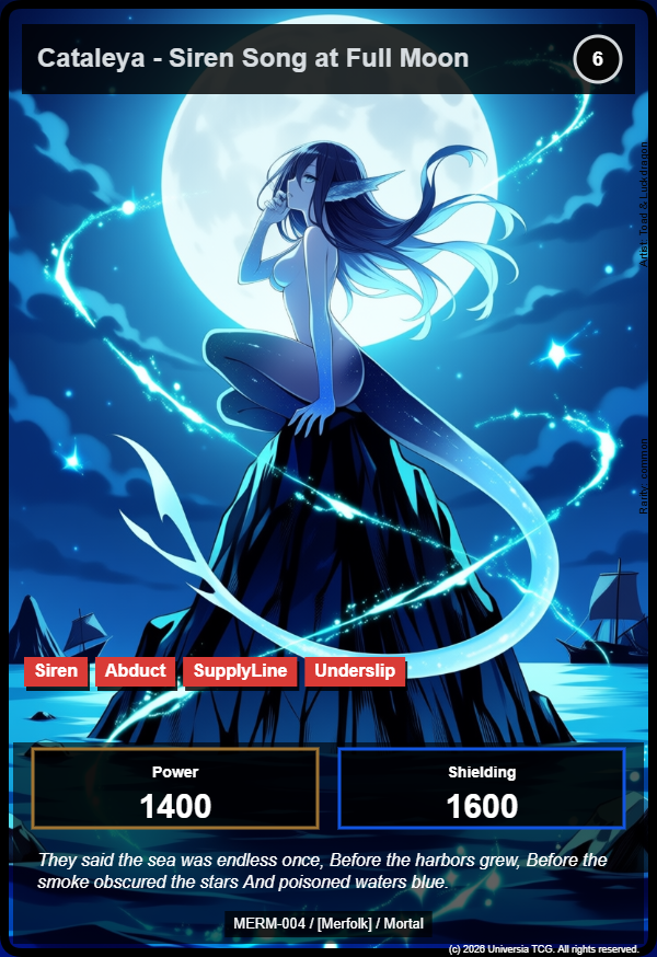 Cataleya - Siren Song at Full Moon card
