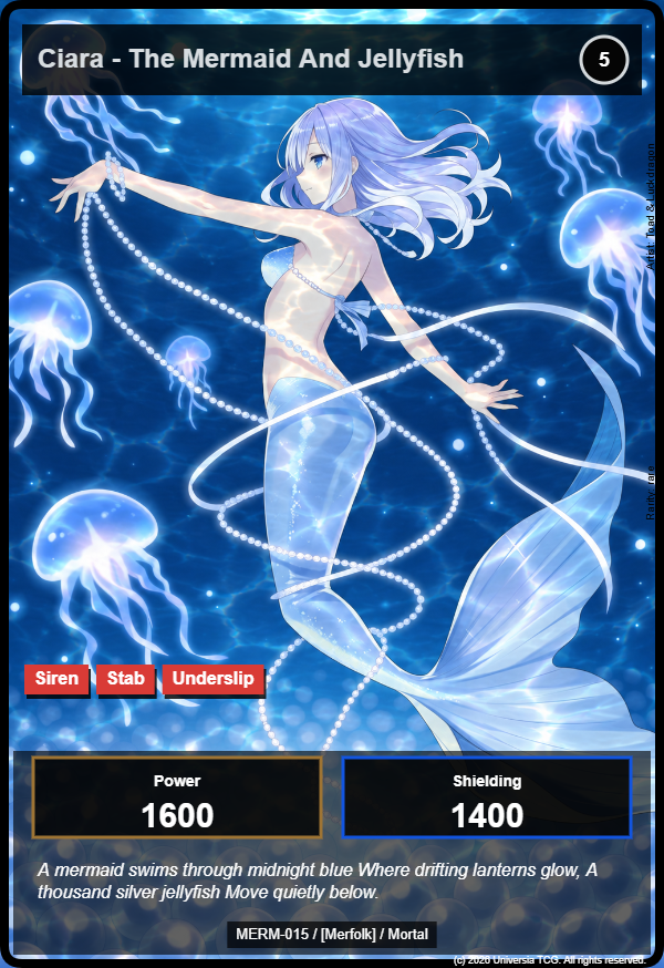 Ciara - The Mermaid And Jellyfish card