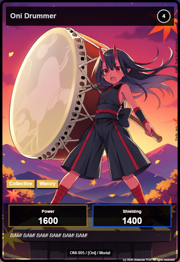 Oni Drummer card