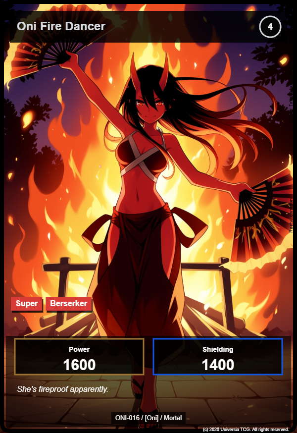 Oni Fire Dancer card