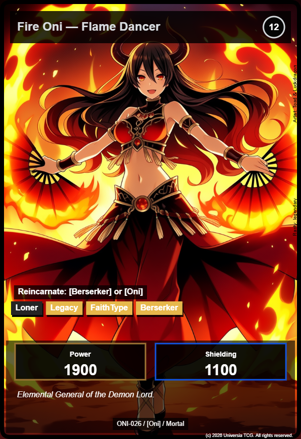 Fire Oni — Flame Dancer card