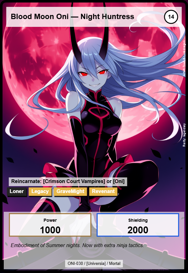 Blood Moon Oni — Night Huntress card