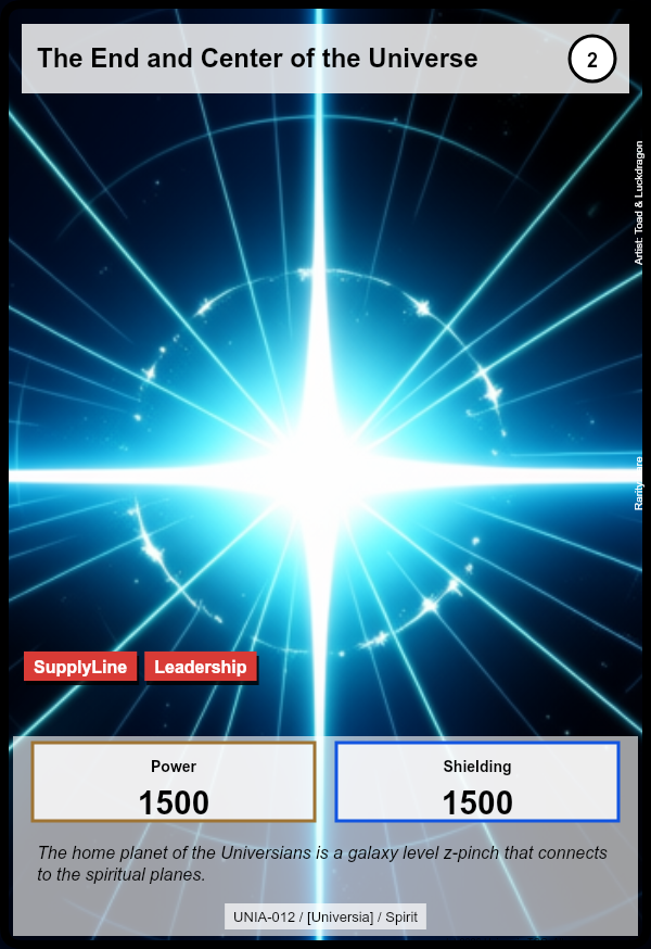 The End and Center of the Universe card