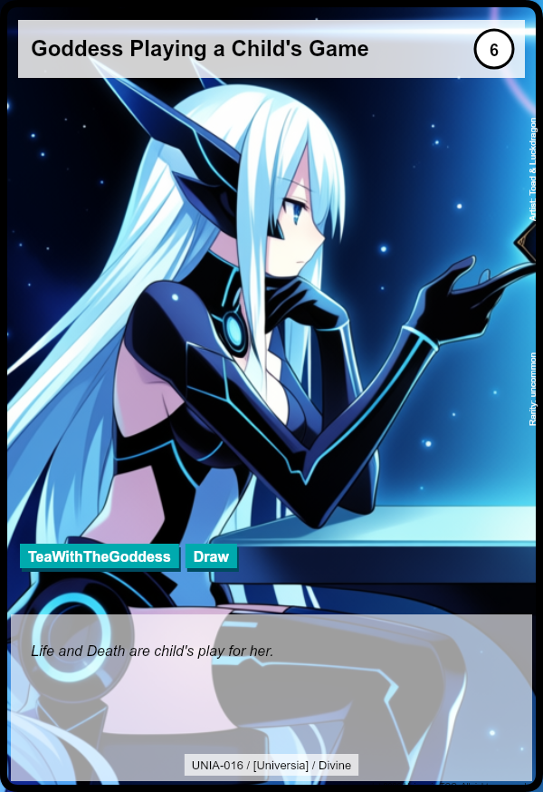 Goddess Playing a Child's Game card