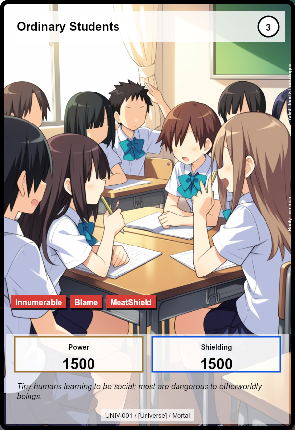Ordinary Students card