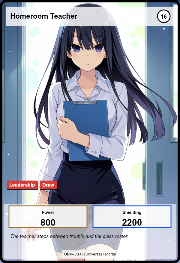 Homeroom Teacher card