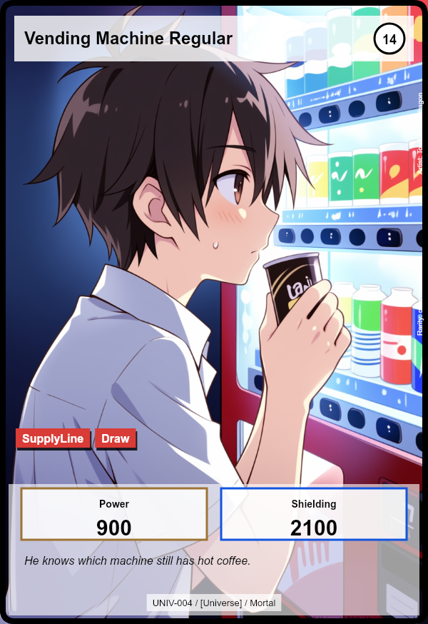 Vending Machine Regular card