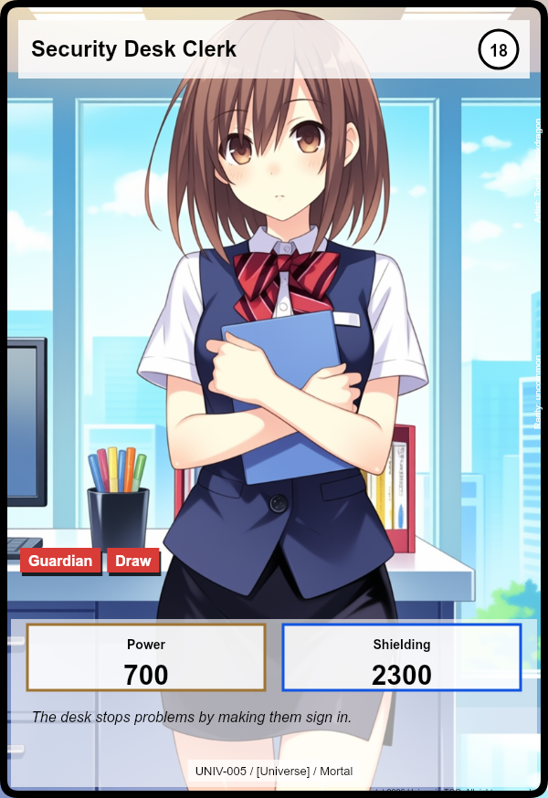 Security Desk Clerk card
