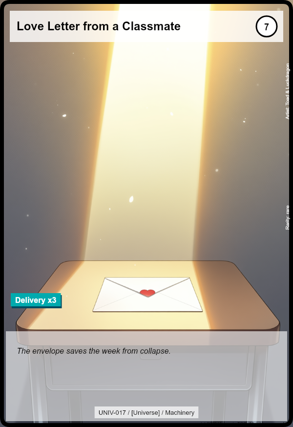 Love Letter from a Classmate card