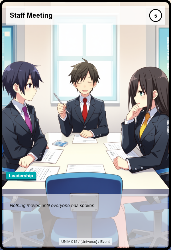 Staff Meeting card
