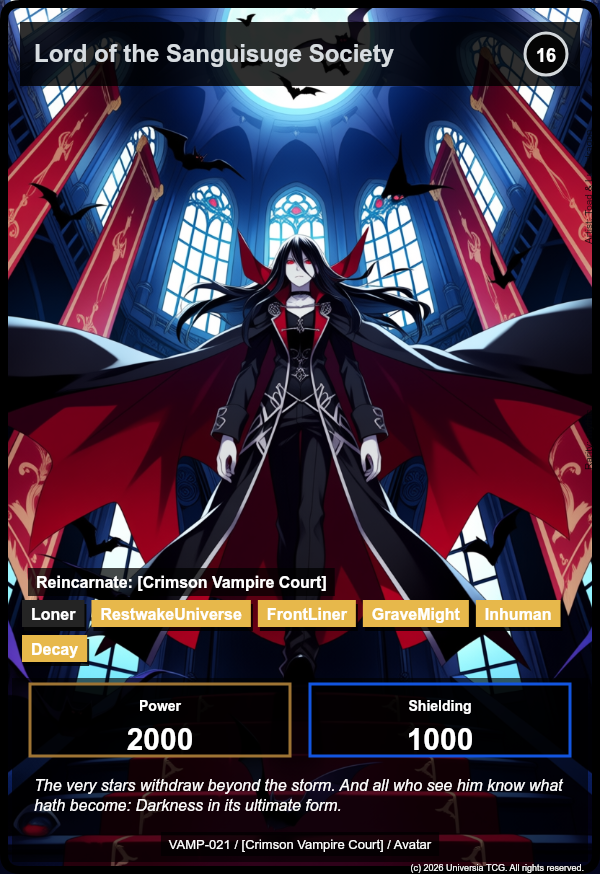 Lord of the Sanguisuge Society card